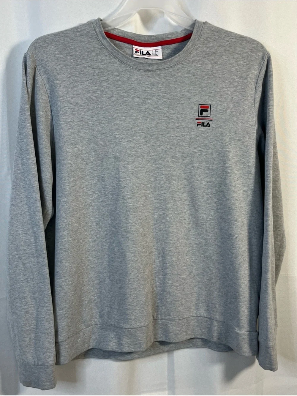 Vintage Fila Men's Gray Pullover Long Sleeve Sweatshirt Size Large